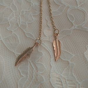 Rose Gold Leaf Necklace. SOLD